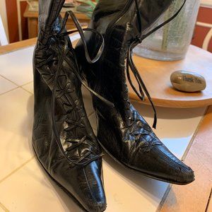 Guess Leather Mid Calf Boots-Size EU 36